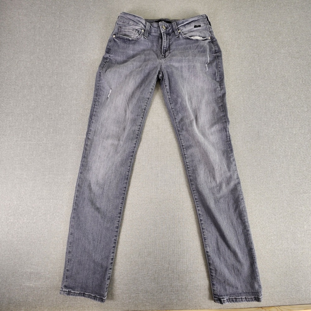 Mavi Emma Slim Boyfriend Grey Wash Distressed Jeans 28x31 Stretch Indie Sleeze